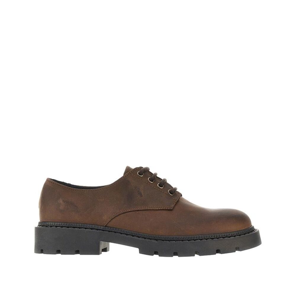 Bianco Men Leather Lace-Up Shoes With Vintage Effect